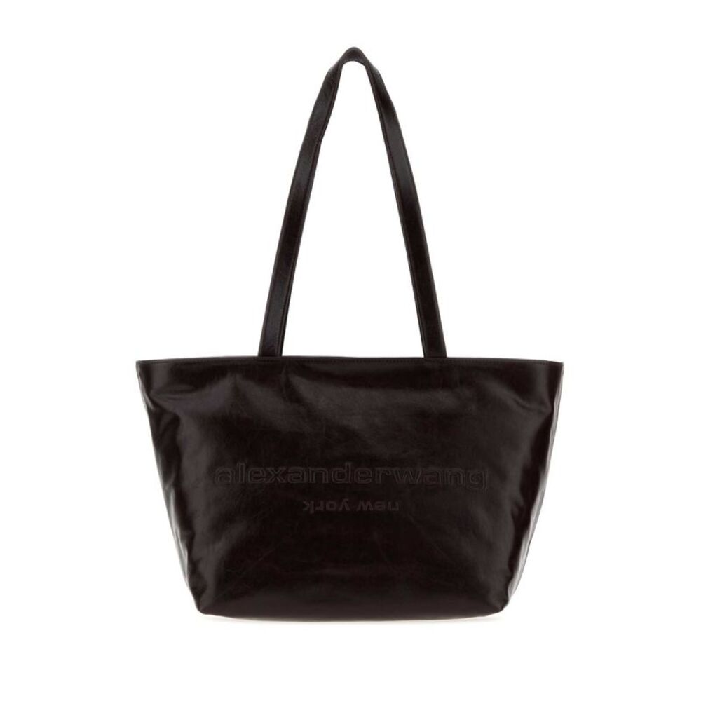 Alexander Wang Women Dark Brown Leather Medium Punch Shopping Bag